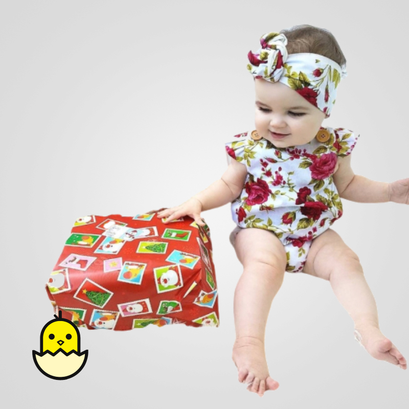 Ruffle Sleeve Romper with Headband - Image 2